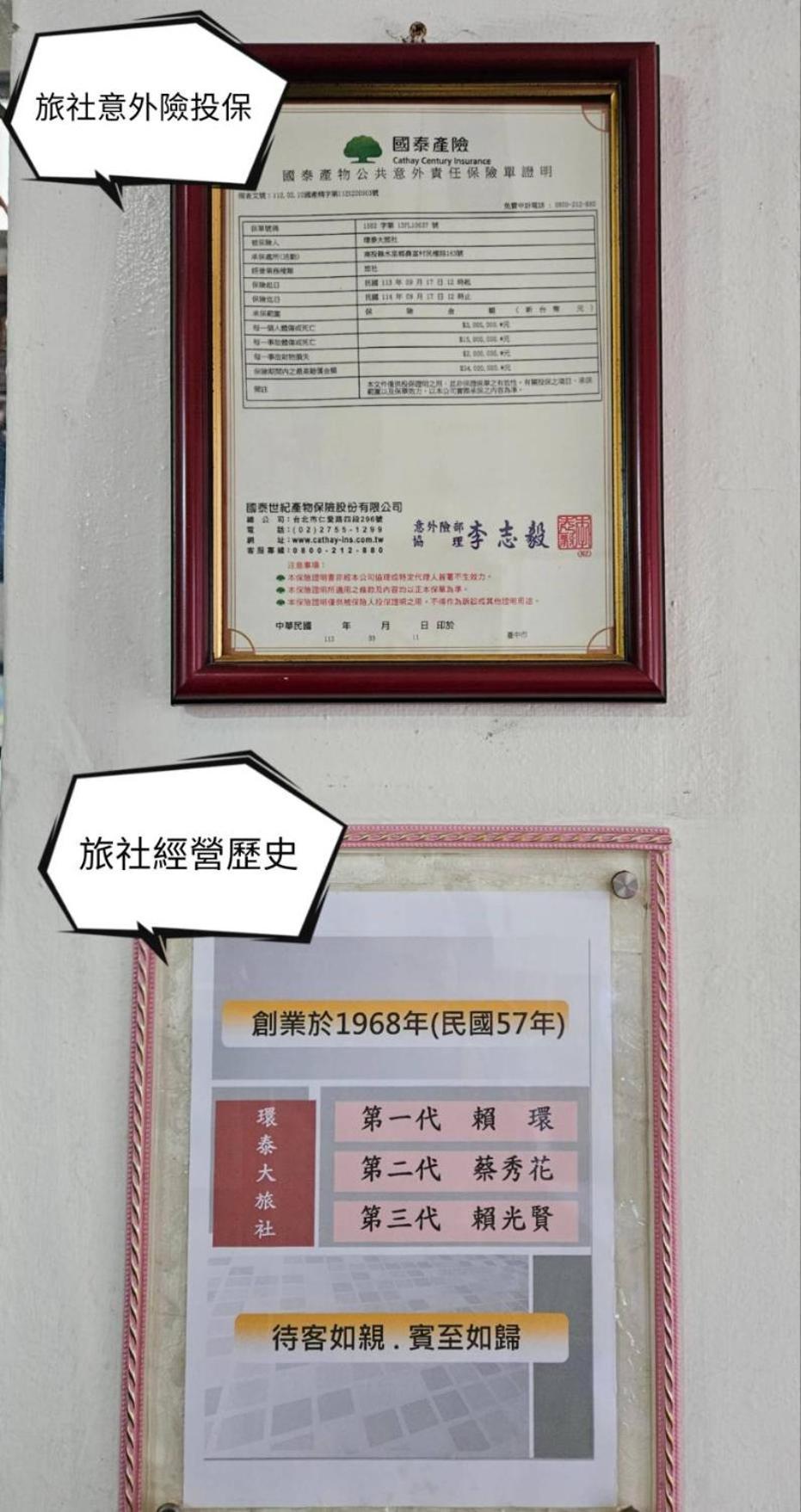 環泰大旅社 A Go Da 單未留電話不接單 Hotel Shuili Eksteriør billede